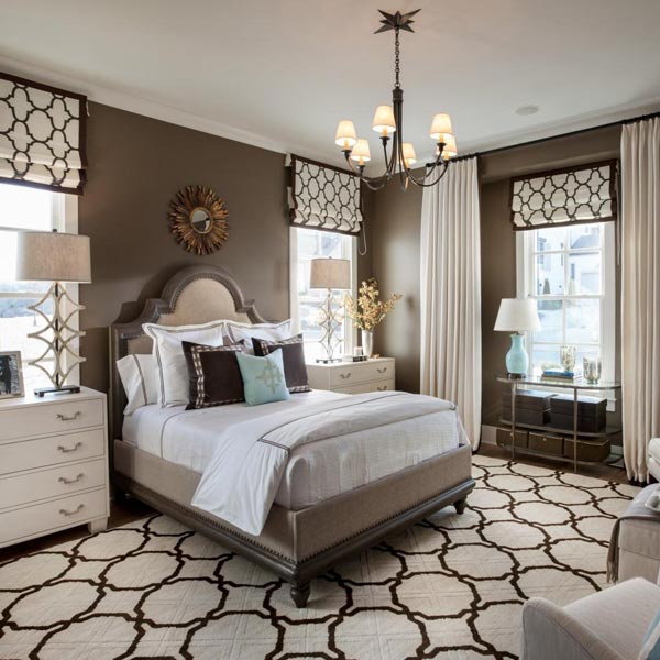 bedroom design with dotted pattern